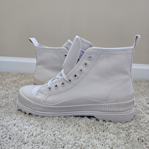 Superga high top shoes white canvas womens 9 mens 7.5 - Picture 6 of 11